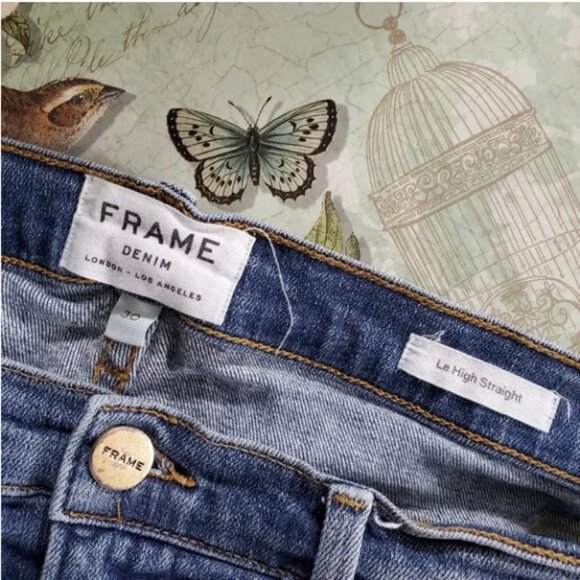 Frame Le High Straight Center Seam Ankle Jeans in Sandpiper - Picture 2 of 9